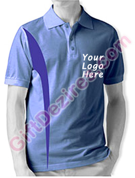 Designer Imperial Blue and Blue Color Company Logo T Shirts